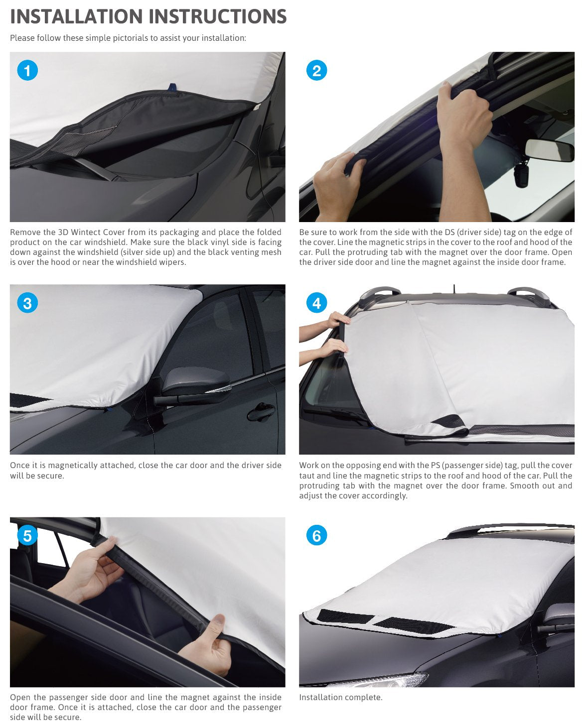 Wintect 3D MAXpider Semi-Custom Fit All Season Windshield Cover - (Black/Silver) (63" x 43" x 67")