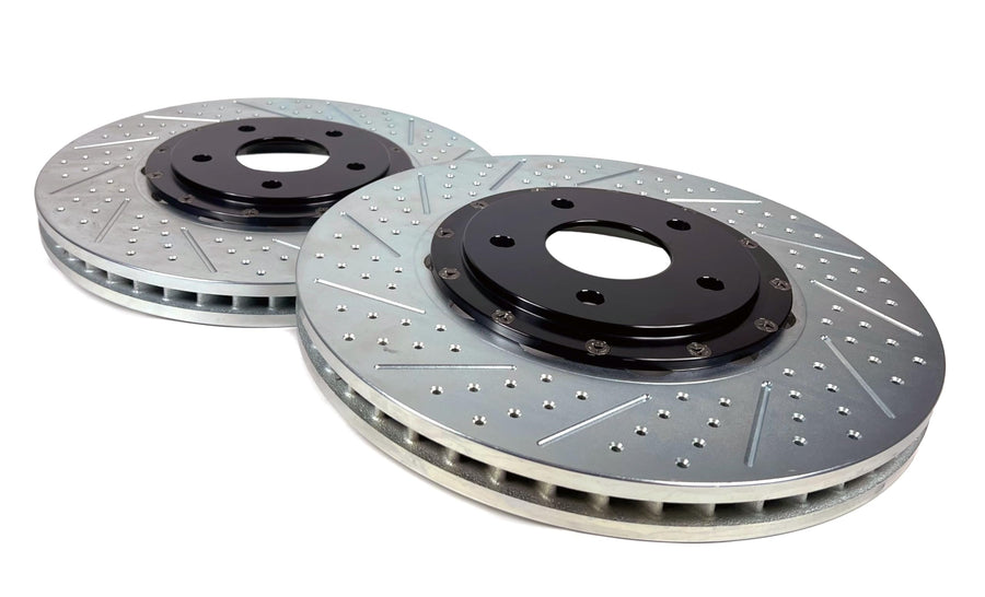 Baer Brakes 2261044 Front EradiSpeed+ 2-piece Brake Rotors Slotted Drilled Zinc Plated