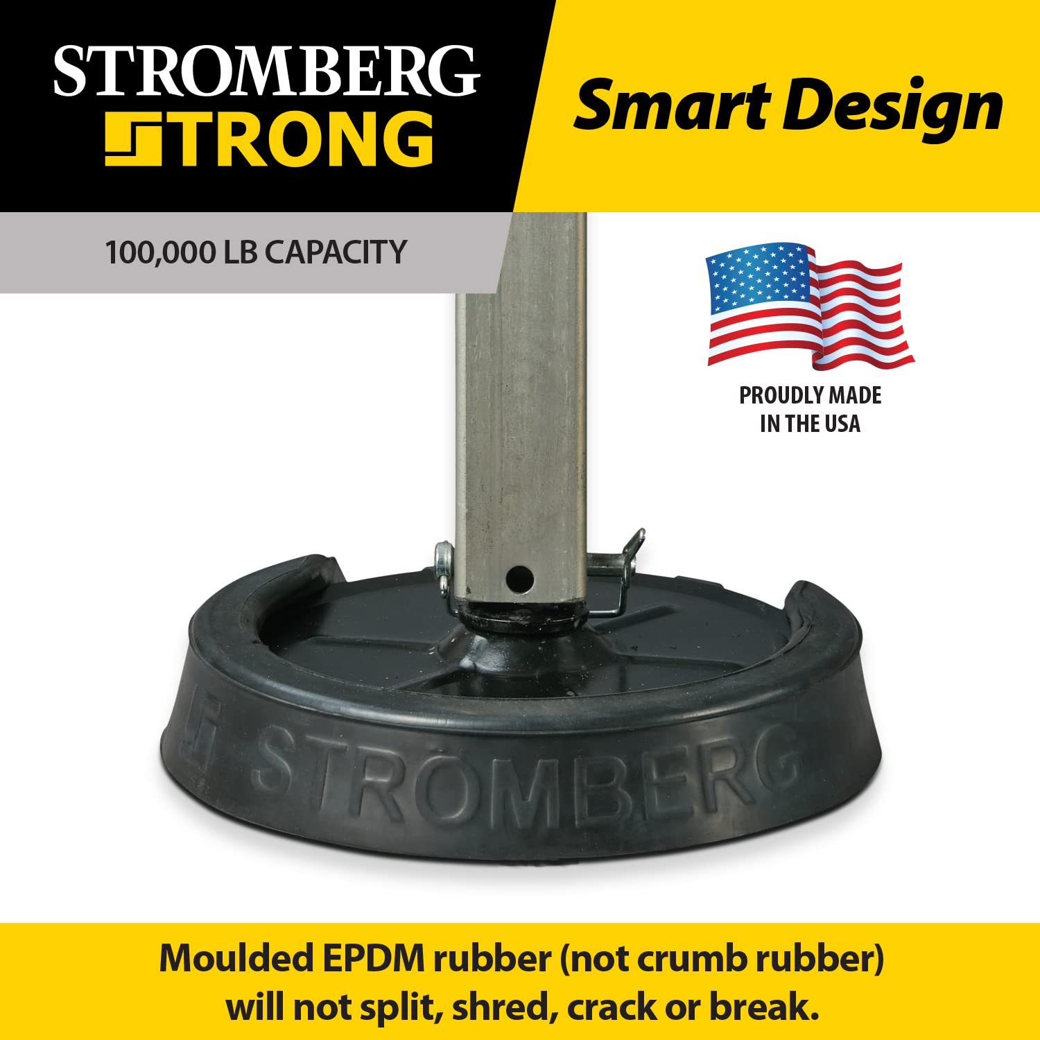 Stromberg Carlson Leveling Jack Pads RV - Durable Rubber Blocks for Leveling, Anti-Slip Jack Pads for RVs and Campers, Protects Against Rust Stains, Non-Slip Design, 9 Inch Round Foot Pads, 1 Pack