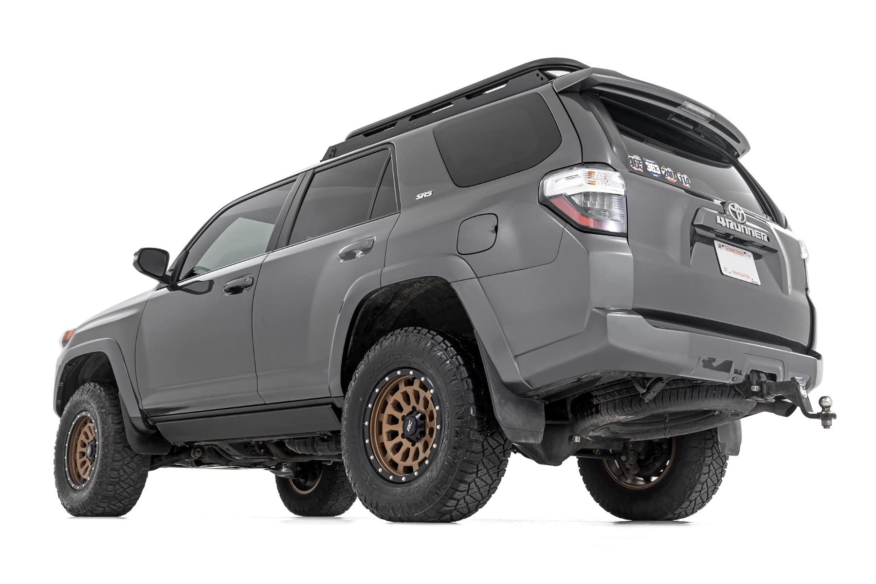 Rough Country Power Running Boards for 4Runner Toyota (2010-2024) - Dual-Motor Electric Retractable Side Steps with LED Powerstep Lights