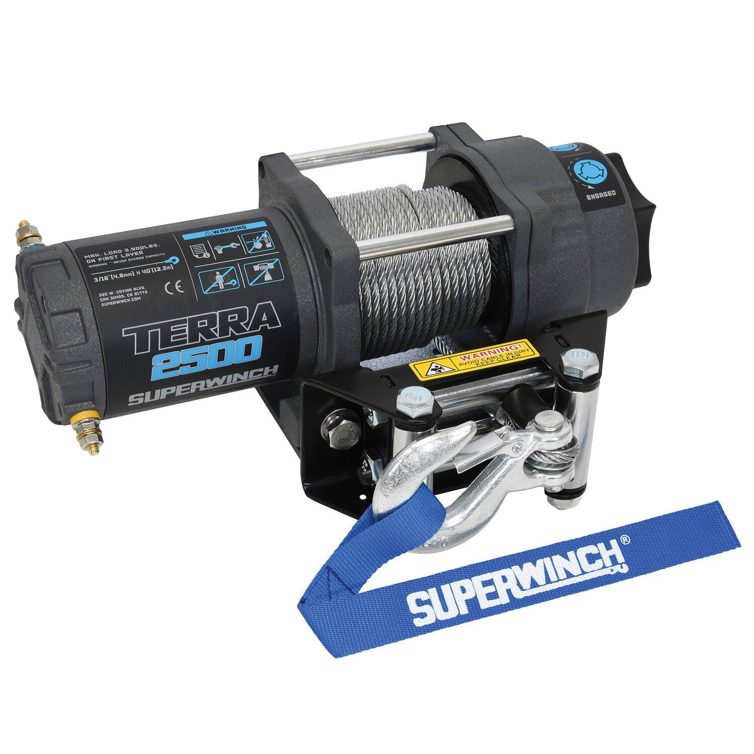 Winch Roller Fairlead 2500 lbs 40ft Steel Rope