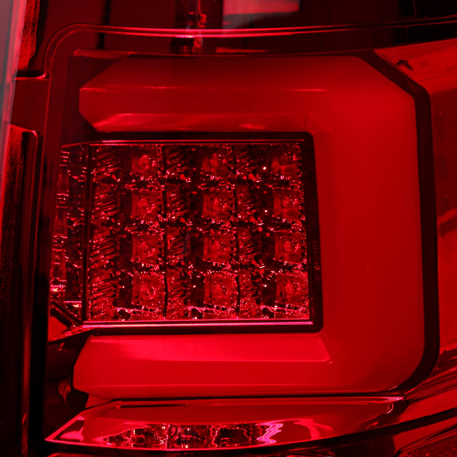 Red SPEC-D TUNING Tail Lights w/LED Bar Compatible with 2009-2014 Ford F150, Left + Right Pair Assembly