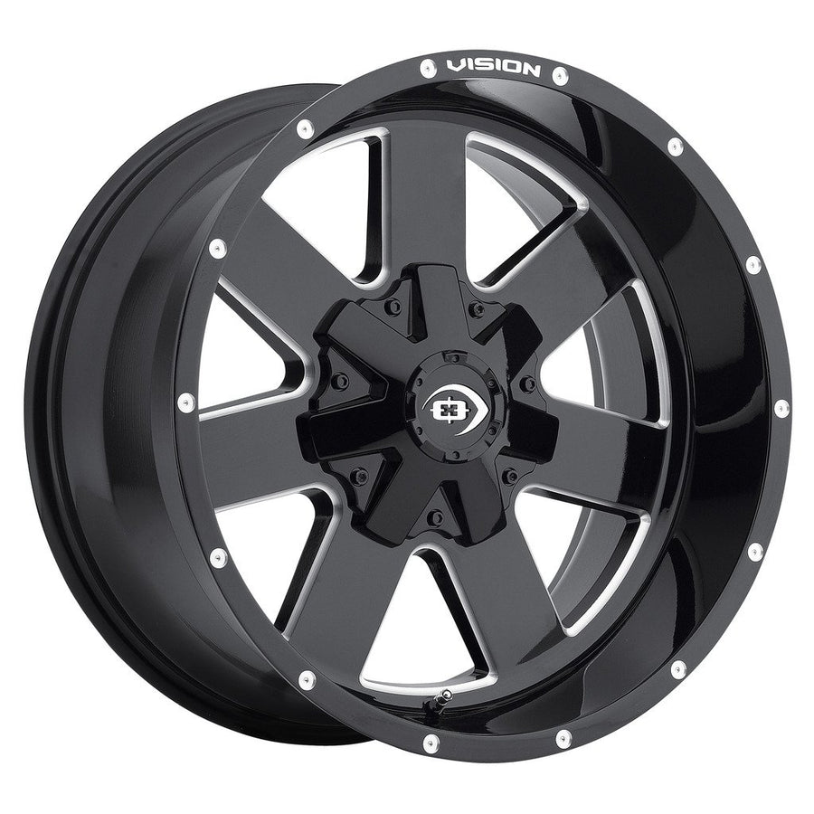 411 Vision Arc Gloss Black Milled Spoke 18X9