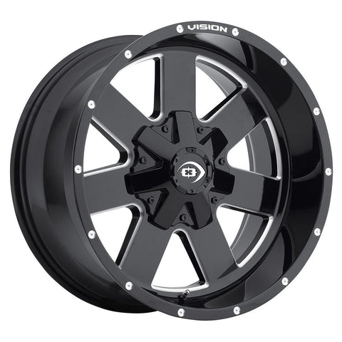 411 Vision Arc Gloss Black Milled Spoke 18X9