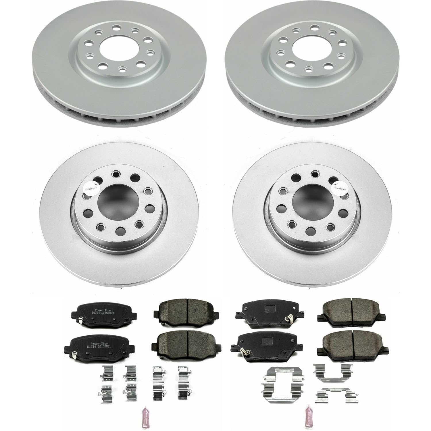 Power Stop Z17 Evolution Geomet Coated Brake Kit Front and Rear For Fiat 500X 2016-2020, Jeep Renegade 2015-2022 [Model Specific]