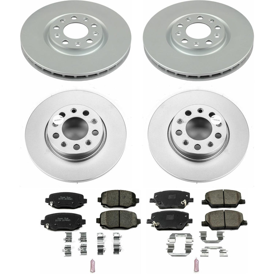 Power Stop Z17 Evolution Geomet Coated Brake Kit Front and Rear For Fiat 500X 2016-2020, Jeep Renegade 2015-2022 [Model Specific]