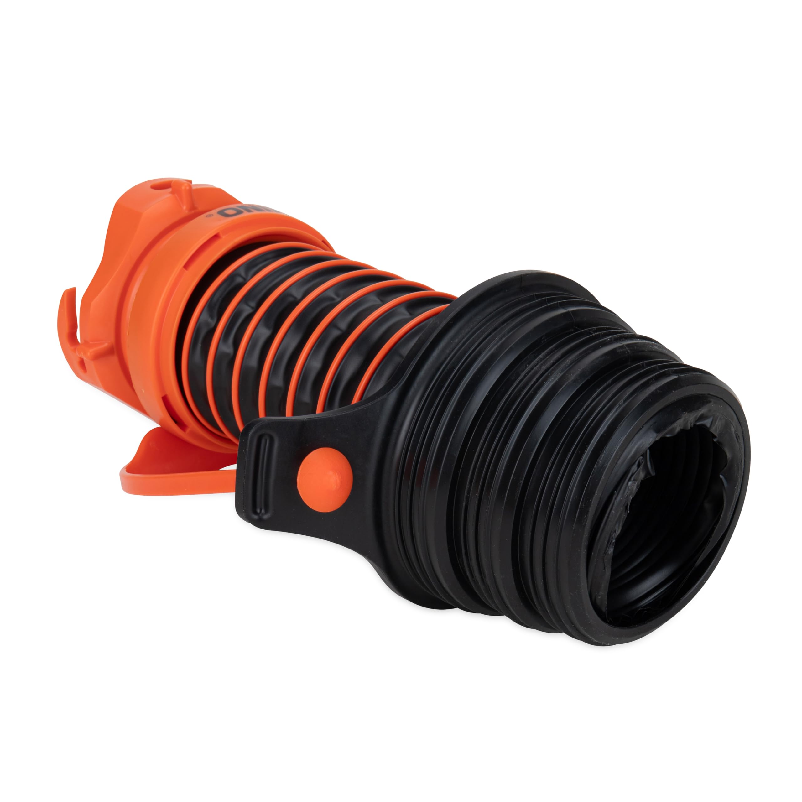 Camco 3-in-1 Flexible RV Sewer Hose Adapter & Drain Seal - Easily Connect Your Camper Sewer Hose to 3, 3 1/2, or 4 inch Inlets Even with Damaged Threads - Features RhinoExtreme Hose and Handle (39319)