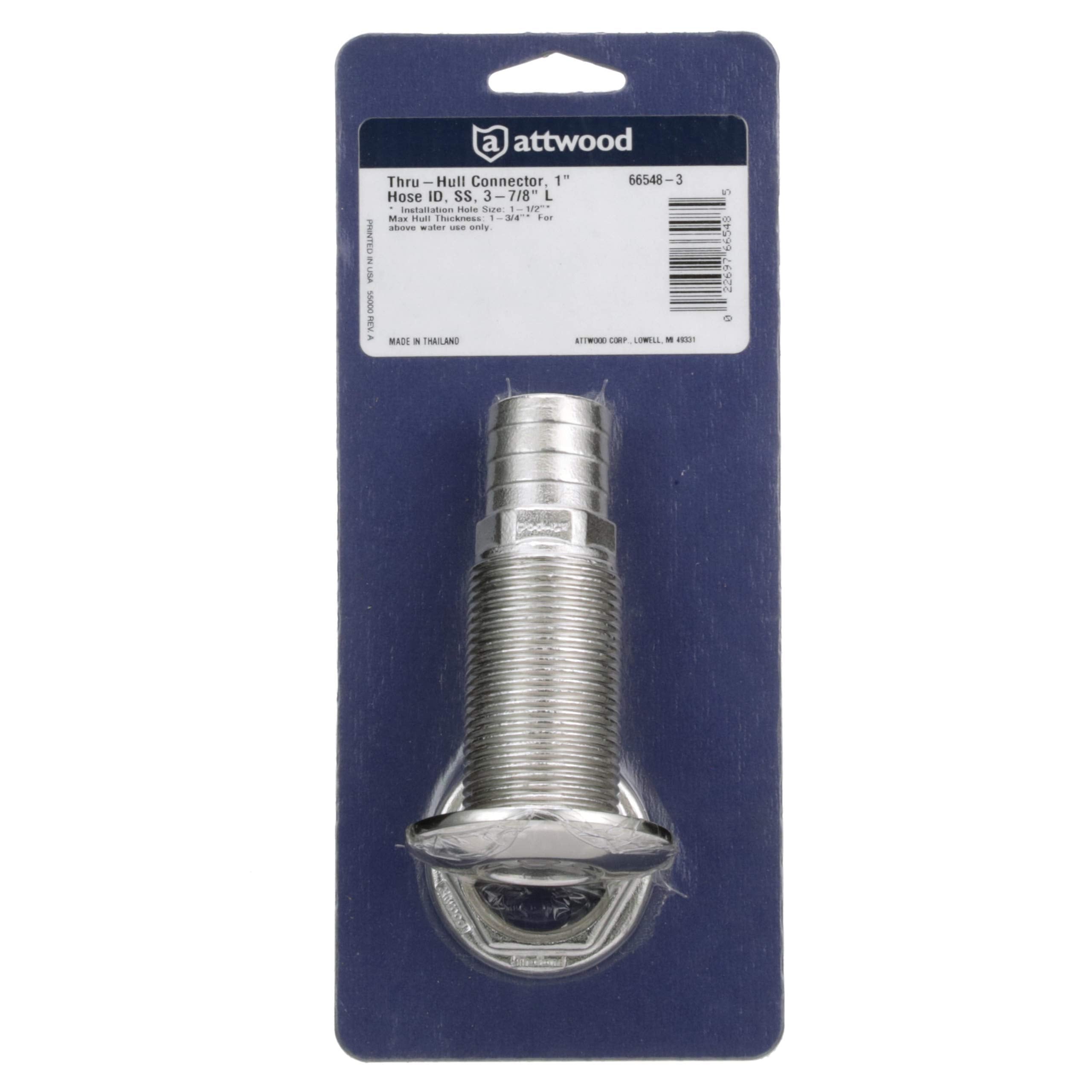 Attwood Barbed Stainless Steel Standard Length Thru-Hull, 5/8-Inch