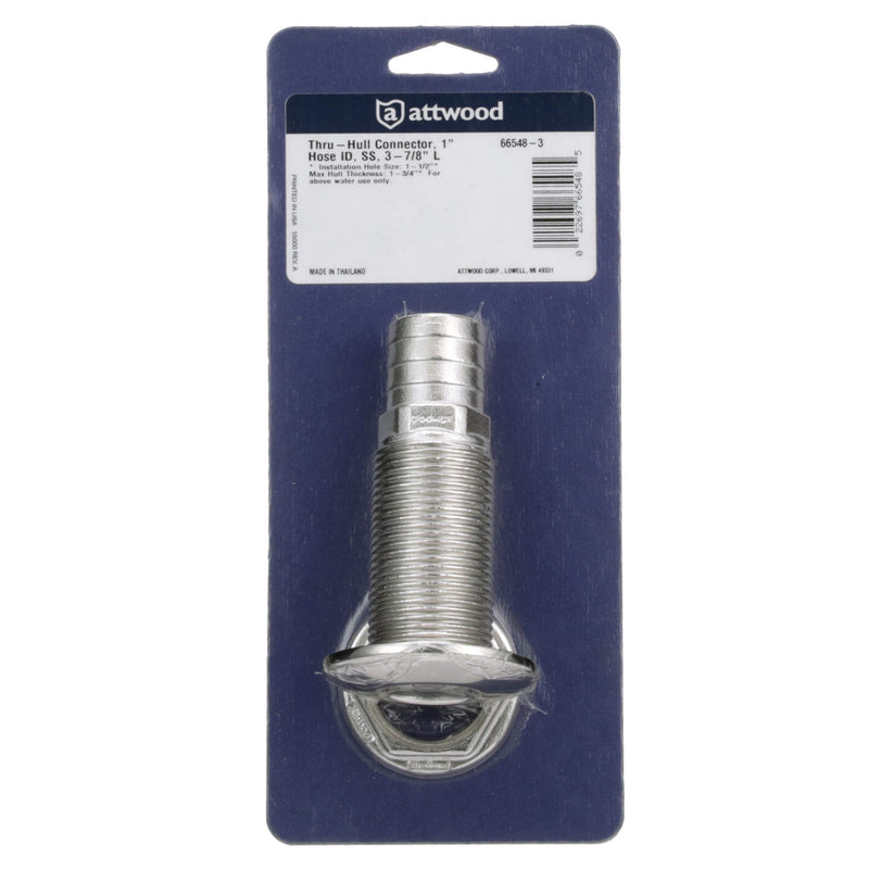 Attwood Barbed Stainless Steel Standard Length Thru-Hull, 5/8-Inch