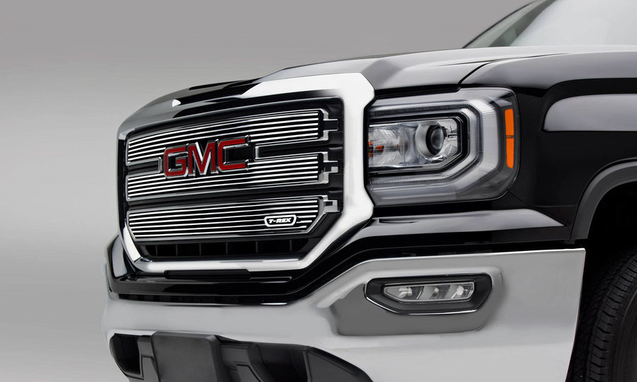 2016-2018 Sierra 1500 SLT T-Rex Grilles Billet Grille, Polished, 3 Pc, Overlay - PN #21215