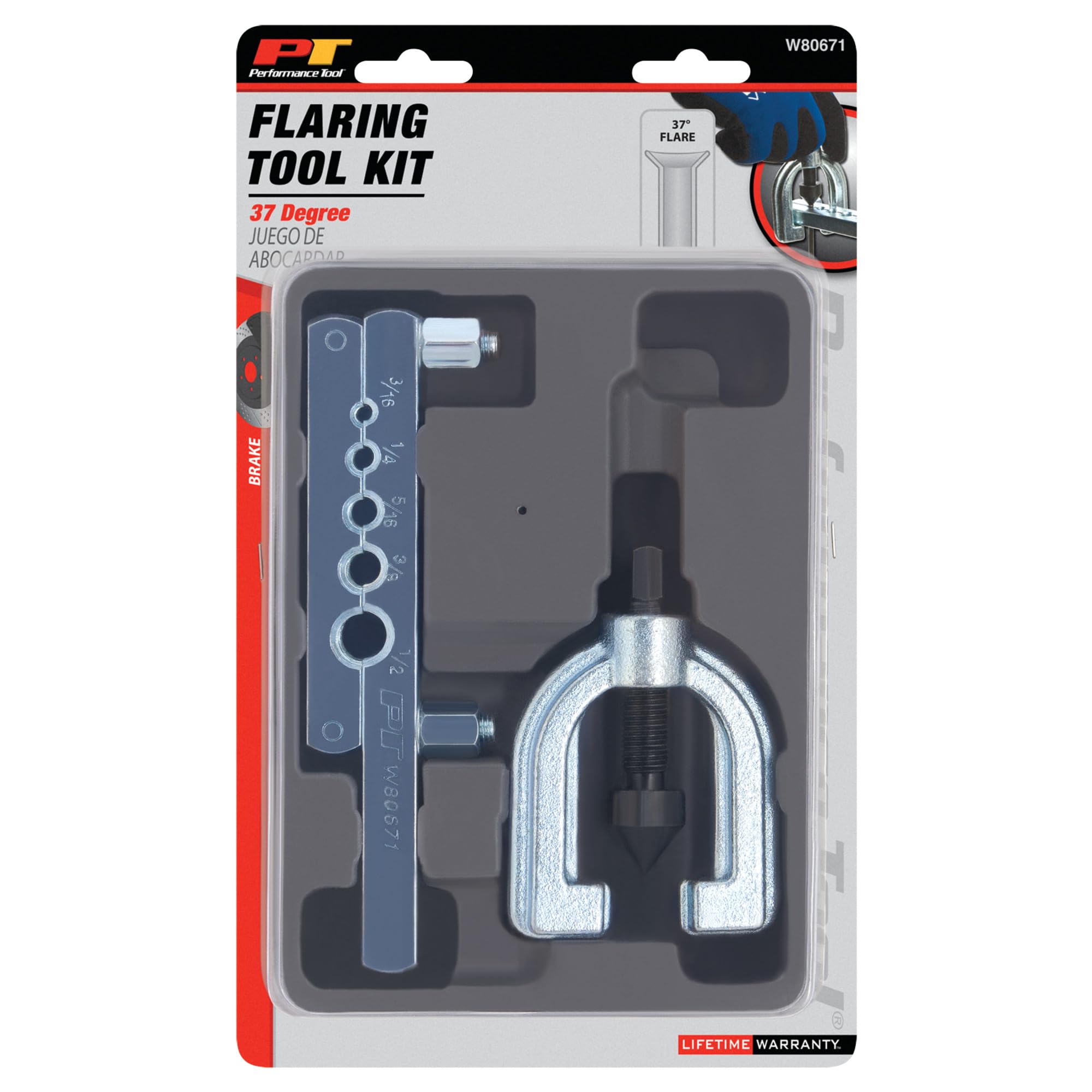 W80671 Performance Tool 37 Degree Flaring Tool For AN and JIC Fittings, Silver