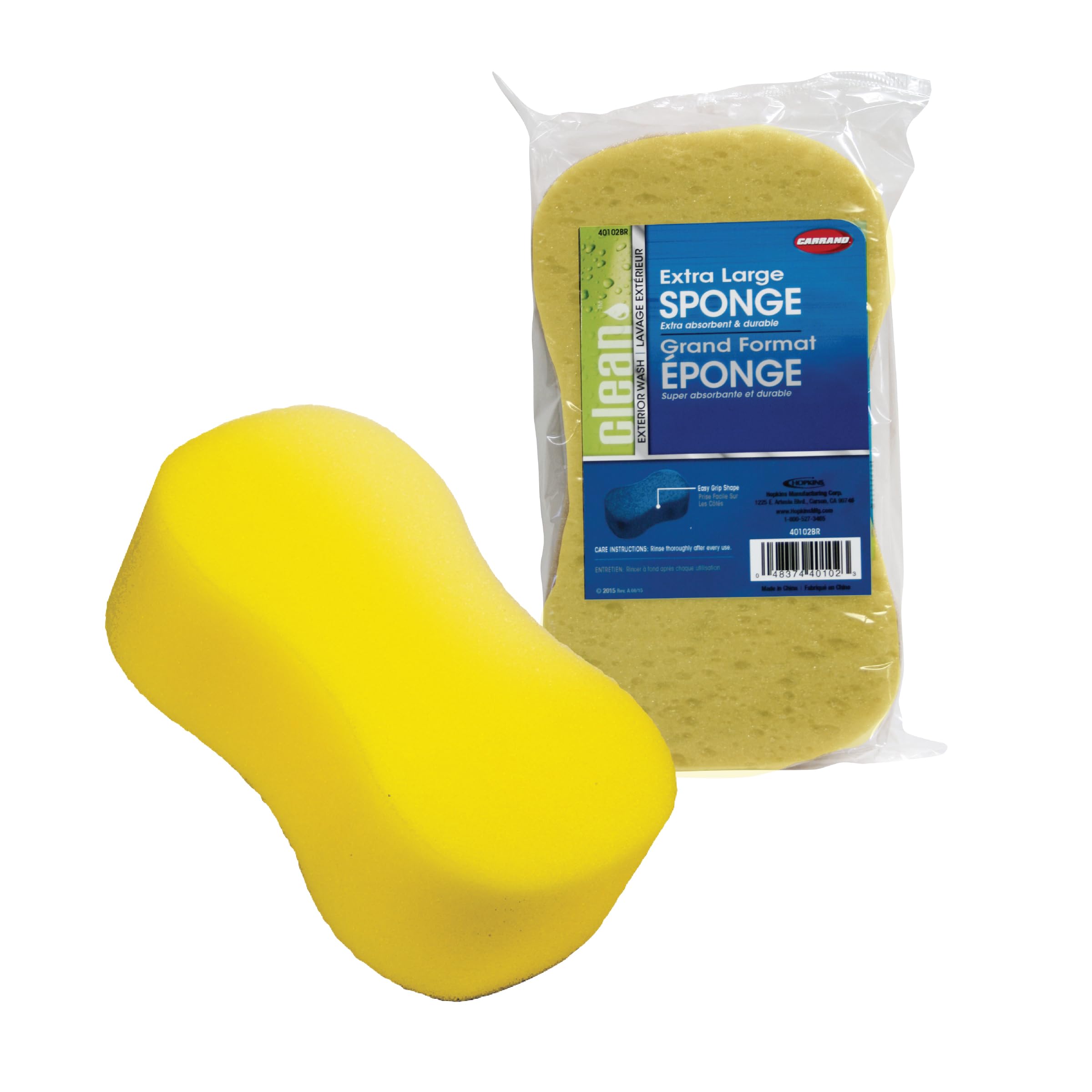 Giant Bone Sponge Carrand 40102 8.75" x 4.75" x 3", Durable, Yellow