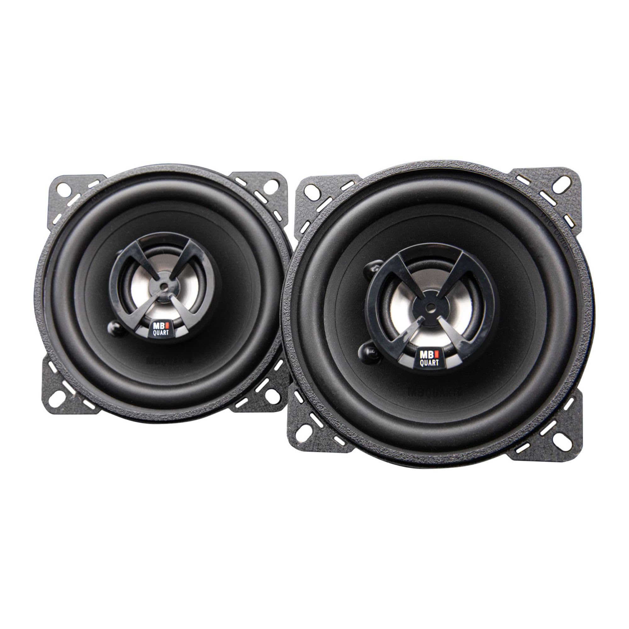 MB Quart 4" Discus High-Performance 2-Way Car Audio Component Coaxial Speakers, 80W Peak Power, 40W RMS, 4 Ohm, and 88db Sensitivity