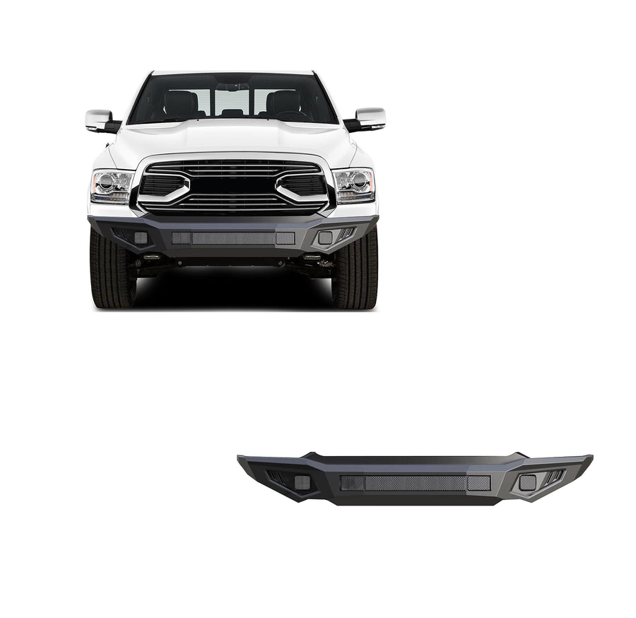 Armour II Heavy Duty Black Horse Front Bumper Matte Black Compatible with 2015-2018 Ram 1500 Rebel ONLY-AFB-RA16-BU