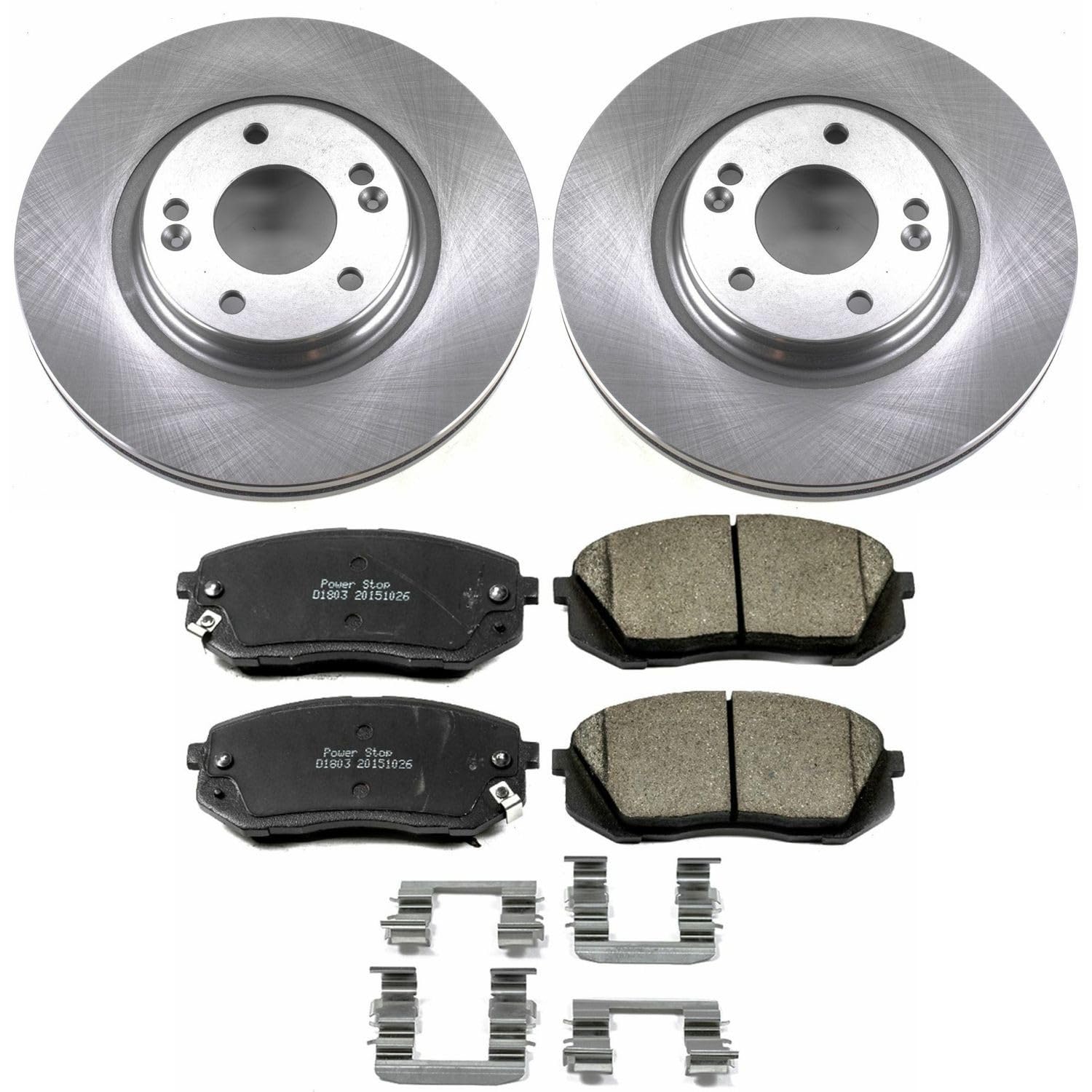 Power Stop KOE6982 Front Replacement Brake Kit-OE Brake Rotors & Ceramic Brake Pads For Hyundai Sonata 2015 [Model Specific]