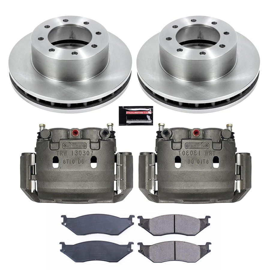 Power Stop Autospeciality KCOE5185 Replacement Front Caliper Kit- OE Rotors, Ceramic Brake Pads, Calipers