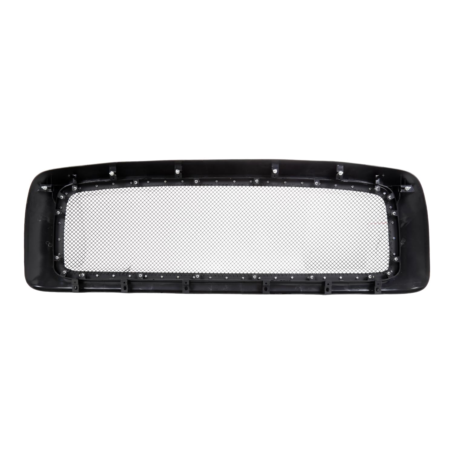 Glossy Black SPEC-D TUNING Rivet Bolt Mesh Style Front Hood Grille w/Shell Compatible with 2002-2005 Dodge Ram 1500, 2003-2005 Dodge Ram 2500 3500