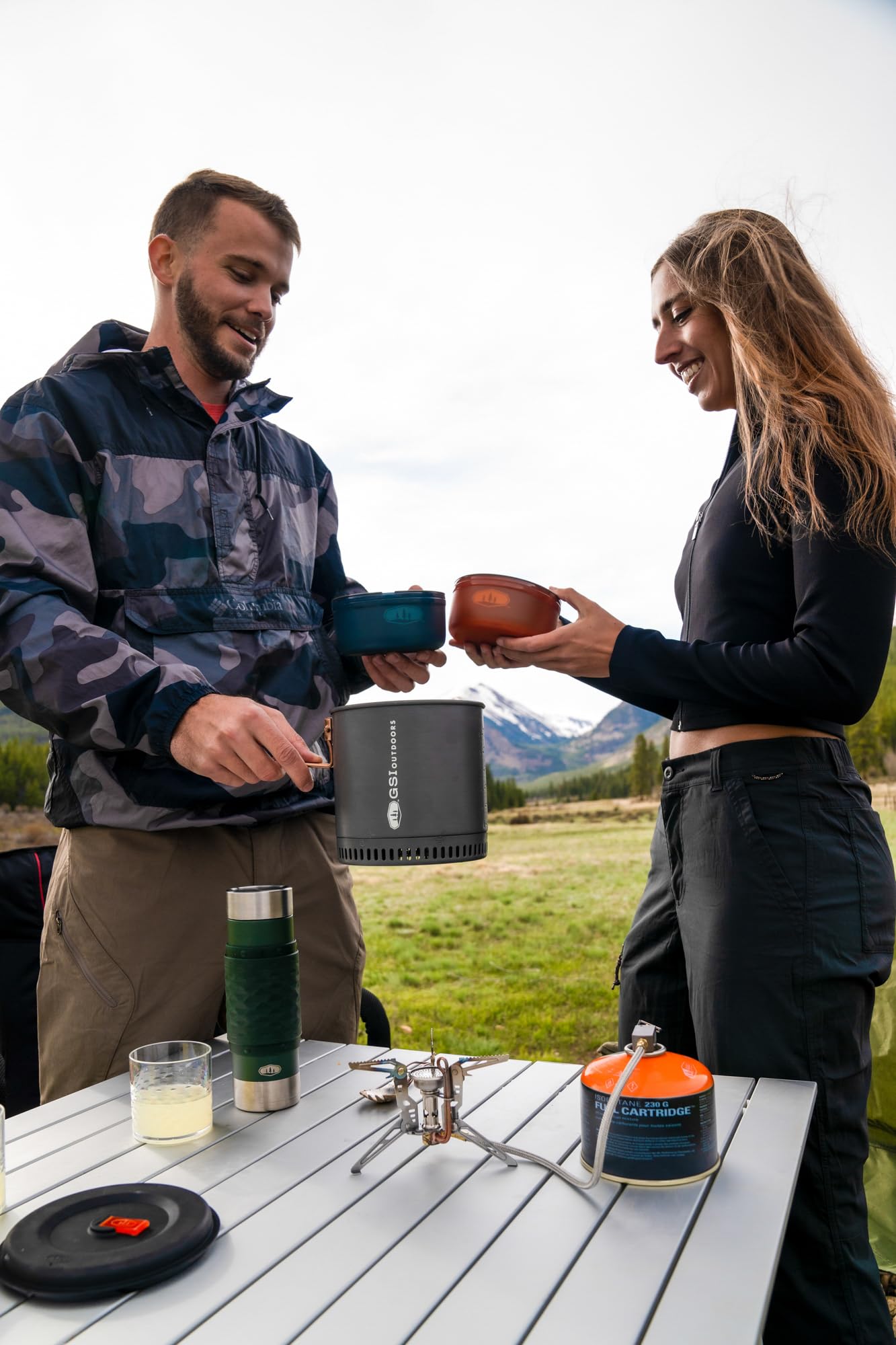GSI Outdoors Dualist Halulite HS Complete, 2-Person Ultralight Backpacking Stove, Cooking and Eating Set