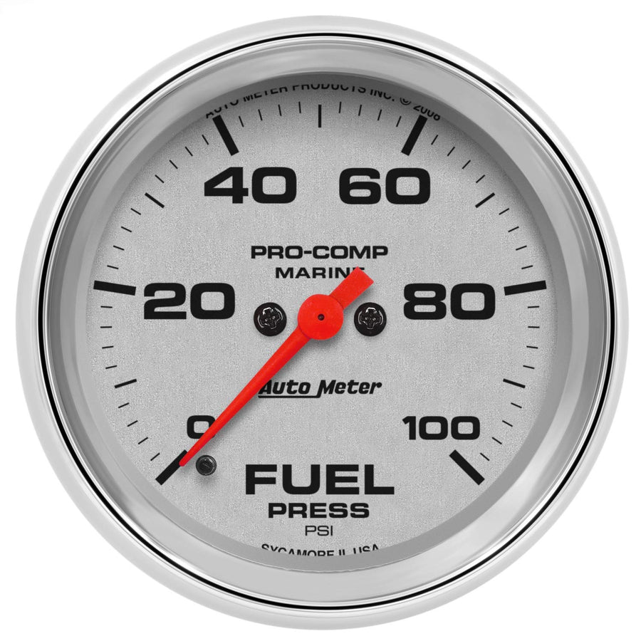 Gauge AutoMeter 200851-35 Fuel Press (Marine Chrome Ultra-Lite Gauge, 2 5/8", 100Psi, Digital Stepper Motor, Marine Chrome)