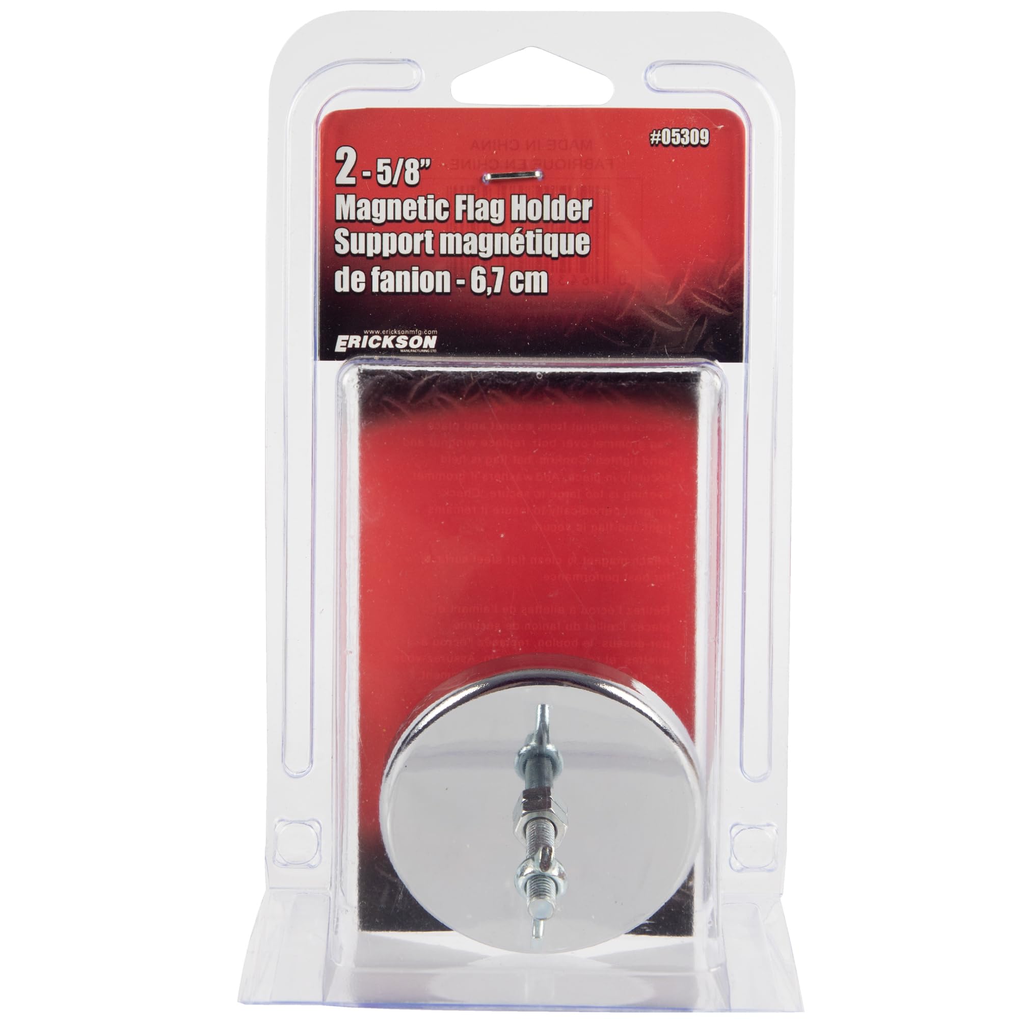2 5/8in. Magnetic Flag Holder, Erickson, Material Zinc-Plated Steel, Model# 05309
