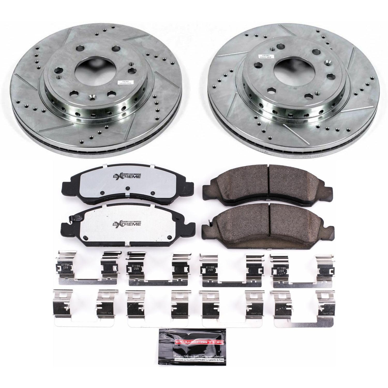 Power Stop Front K5519-36 Z36 Truck & Tow Brake Kit, Carbon Fiber Ceramic Brake Pads and Drilled/Slotted Brake Rotors For Chevrolet Tahoe 2008-2020 [Model Specific]