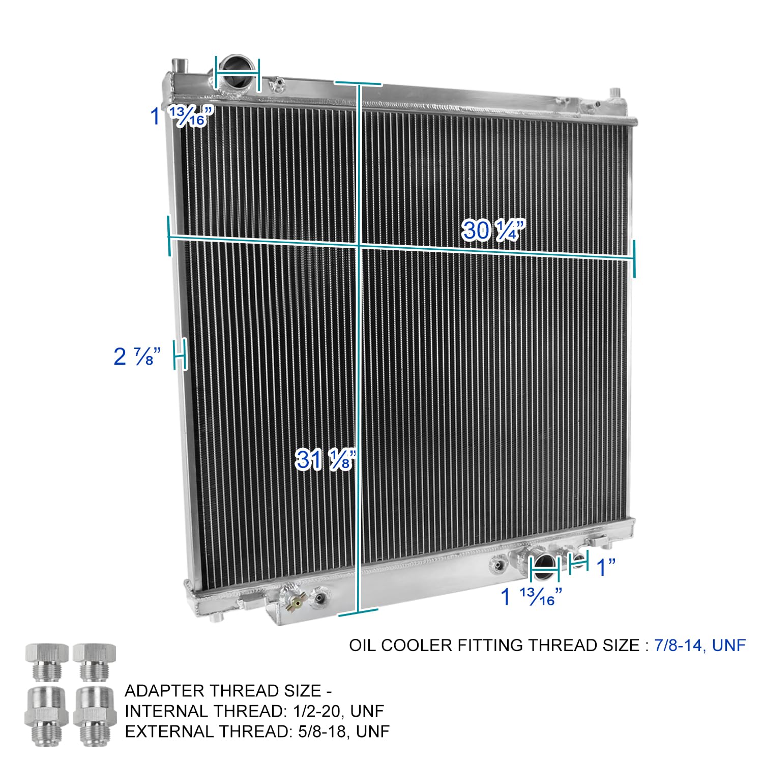 3 Row Cool Radiator SPEC-D TUNING Compatible with 1999-2004 Ford Excursion, F-250, F-350 6.8L V10 7.3L V8 Diesel