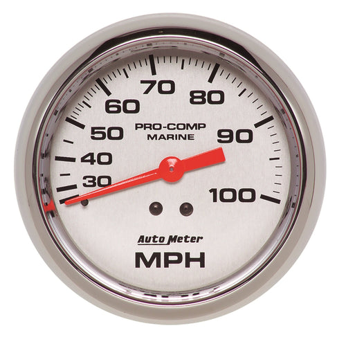 Gauge AutoMeter 200754-35 Speedometer (Marine Chrome Ultra-Lite 3 3/8", 100Mph, Mechanical, Marine Chrome)