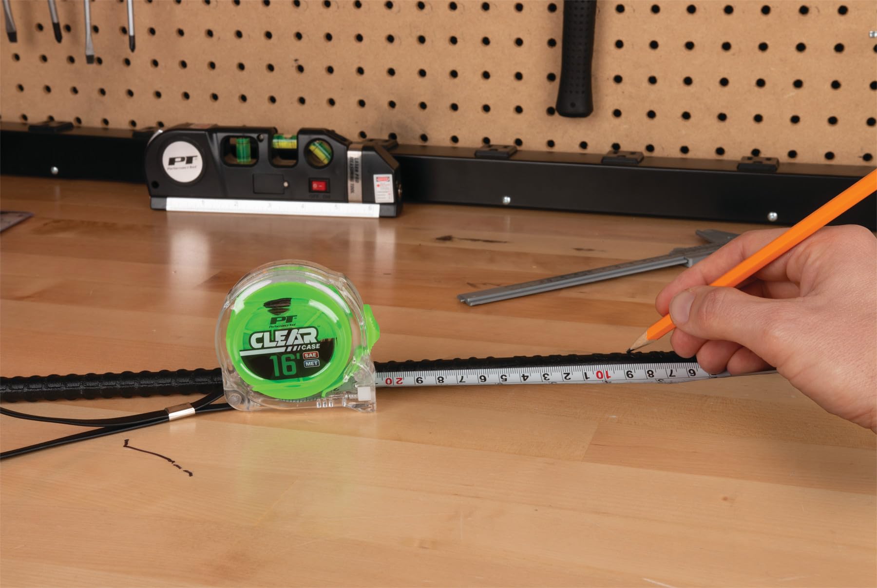 Clear Tape Measure Set Performance Tool W5038 - 16ft. x 3/4in. and 25ft. x 1in. (Pack of 2), Highly Accurate, Impact Resistant