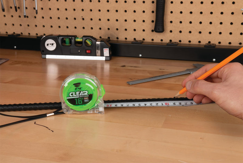 Clear Tape Measure Set Performance Tool W5038 - 16ft. x 3/4in. and 25ft. x 1in. (Pack of 2), Highly Accurate, Impact Resistant