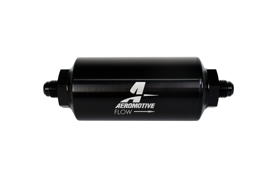 Inline Fuel Filter Element Aeromotive 12345, 10 Micron Rating, Microglass Media, Male AN-06, Port, 2" OD