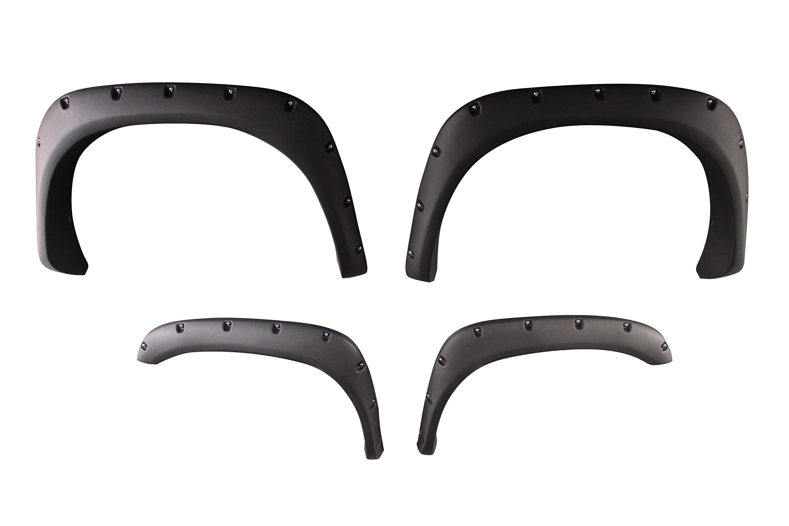 Fender Flares Black Horse Riveted Style Compatible with 2002-2008 Dodge Ram 1500|2003-2008 Dodge Ram 2500|2003-2008 Dodge Ram 3500-FF-DORA-SM-PKT-02