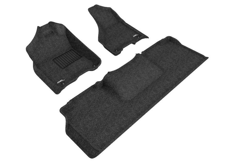 Custom Fit 3D MAXpider Elegant Floor Mat (Black) Compatible with Dodge RAM 2500/3500 MEGA CAB 2012-2018 - Full Set