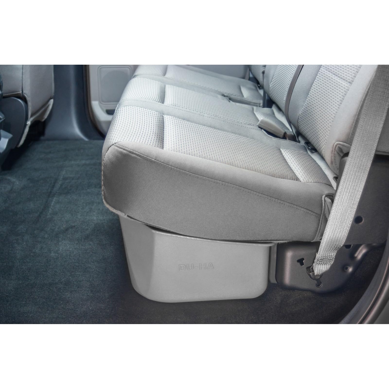 Under Seat Storage DU-HA fits 2015-2024 Ford F150 SuperCrew & 2017-2024 Ford F250 F350 F450 F550 Super Duty Crew Cab | Light Gray Heavy-Duty Back Seat Organizer | 20111