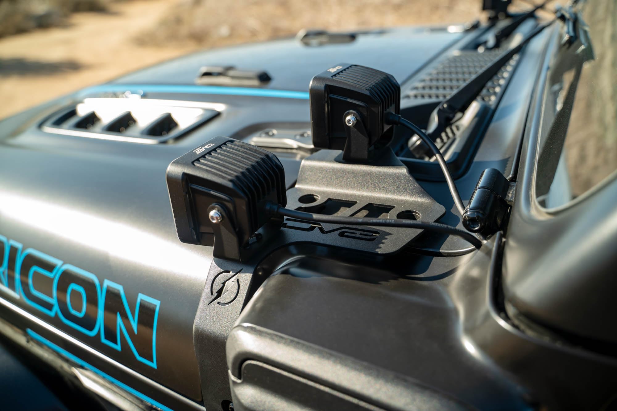 Dual Pod Light Mounts for The 2021-2025 Jeep Wrangler JL 4xe | Mounts (2) 3” Light Pods at The A-Pillar on Each Side | DV8 Offroad
