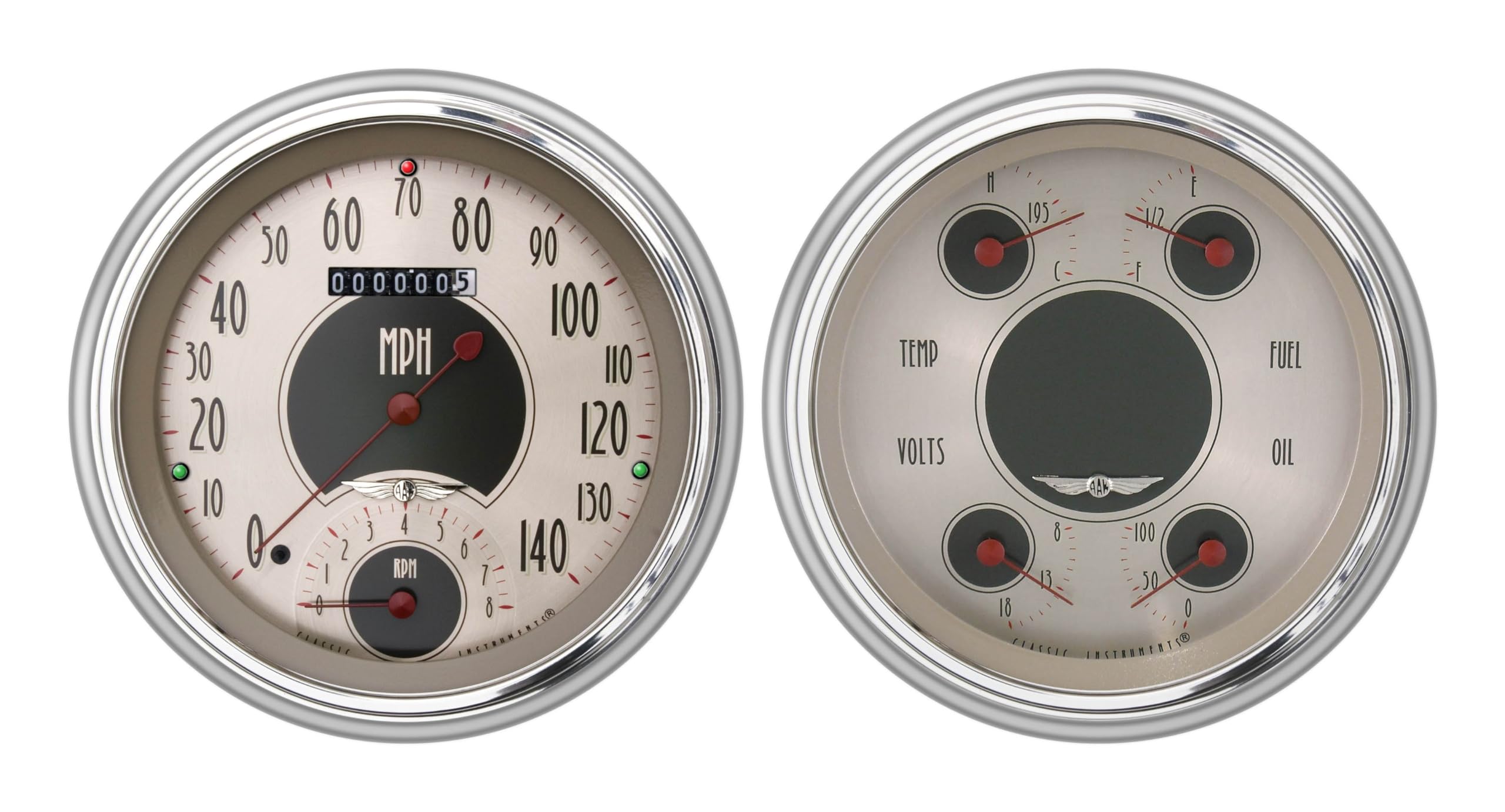 Classic Instruments American Nickel CH51AN62-LS Direct Fit Gauge Package LS Swap Fits 1951-1952 Chevy Car