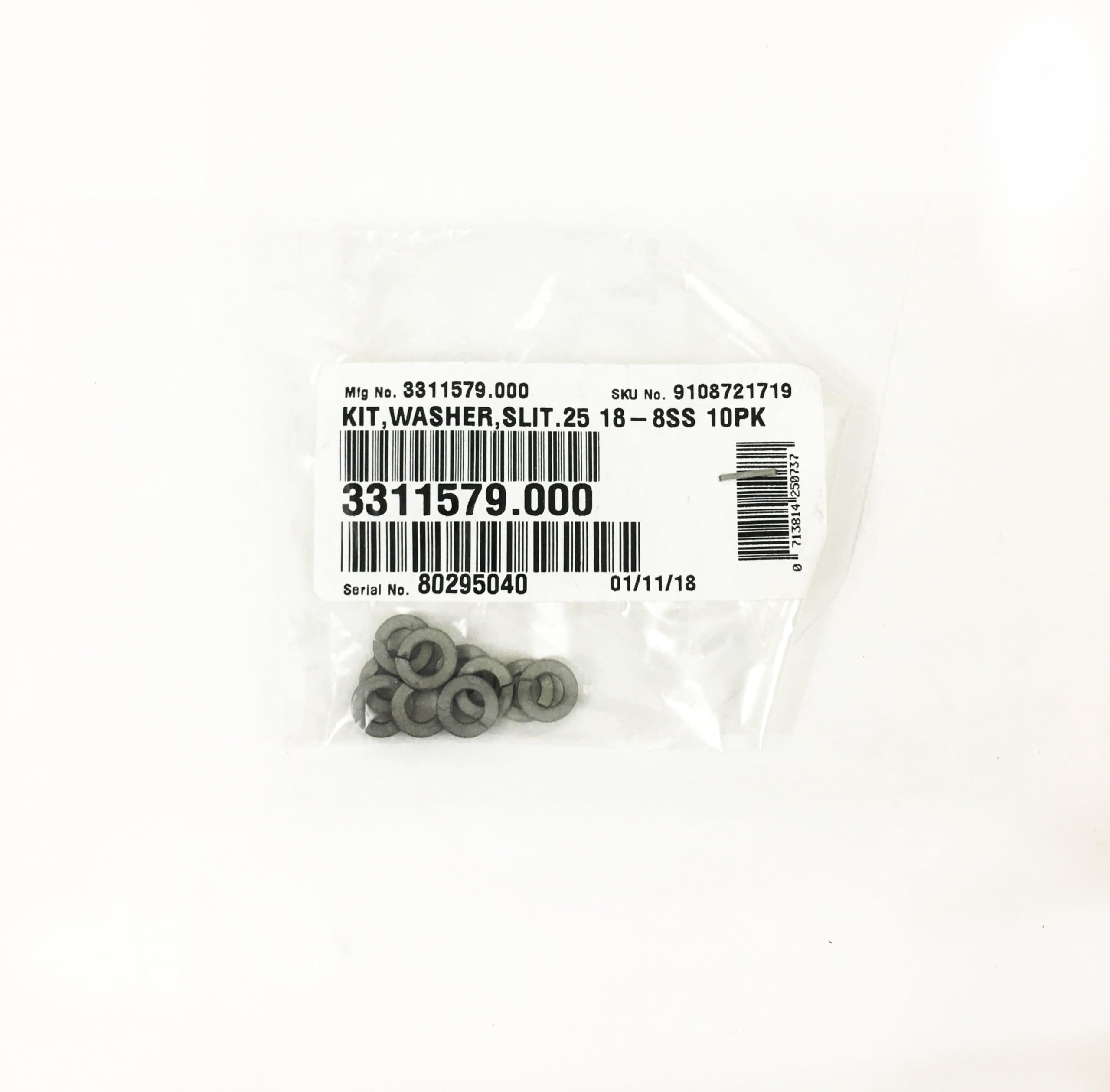 Stainless Steel Dometic 3311579.000 .25 18-8 Washer Split Kit - Pack of 10
