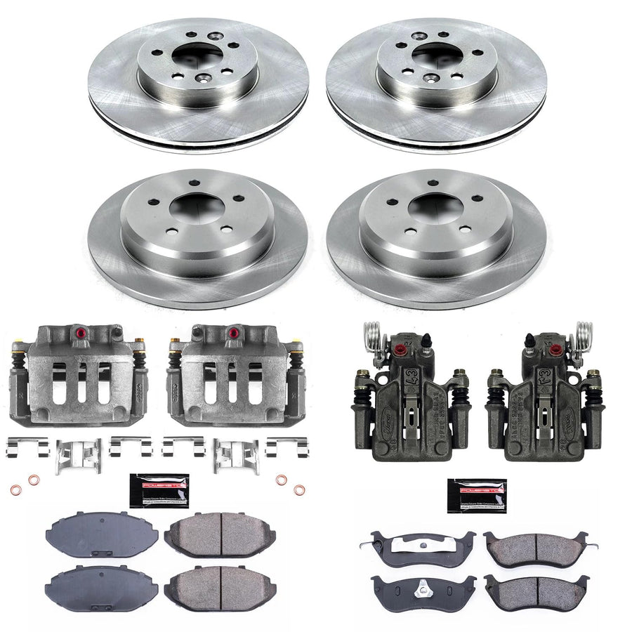 Power Stop Autospecialty Front & Rear Caliper Brake Kit- Brake Rotors, Brake Pads and Ceramic Brake Calipers