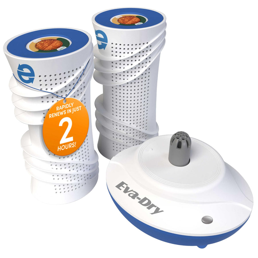 Eva-Dry Air-Dry System EDV-365 – Renewable Dehumidifier with Dual Cylinders, Rapid 2-Hour Renewal, and Color-Changing Indicator – Ideal for Closets, Safes, Boats, and Small Spaces