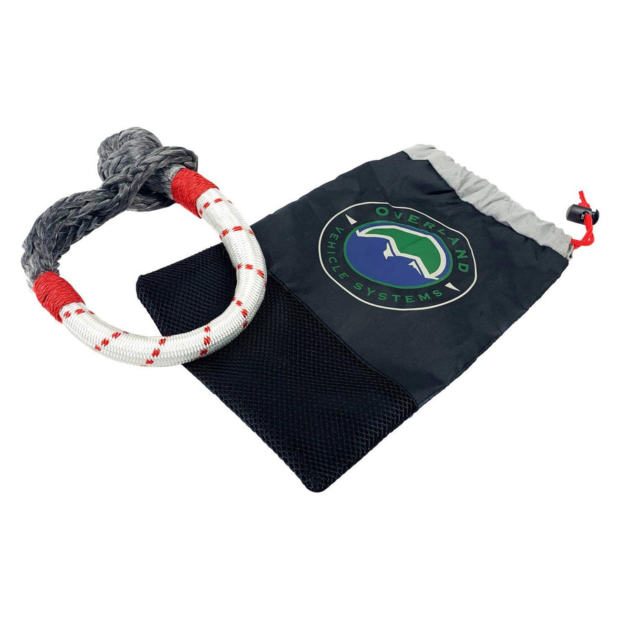 Overland Vehicle Systems Soft Shackle Combo Pack of 7/16" 41,000 lb. and Recovery Ring 4.0" 41,000 lb. with Storage Bag - for Use with Truck, SUV, ATV and UTV
