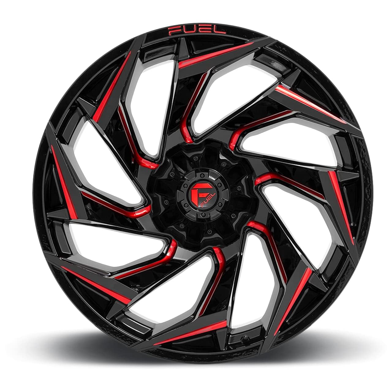 D755 REACTION FUEL OFF-ROAD 18X9, 8X170, 5.04, 1mm GLOSS BLACK MILLED WITH RED TINT - D75518901750