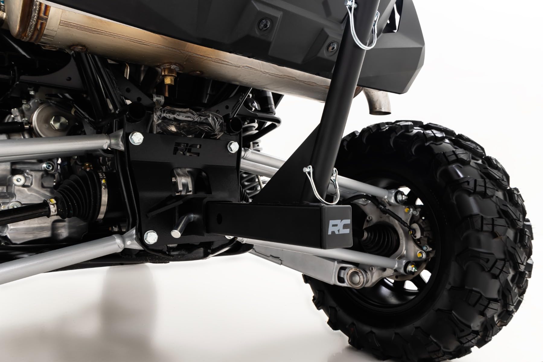 Receiver Hitch Flag Pole Holder Rough Country for UTVs - Fits 2" & 2.5" Hitch, Heavy-Duty Steel, Bolt-On Design (Flag Not Included)