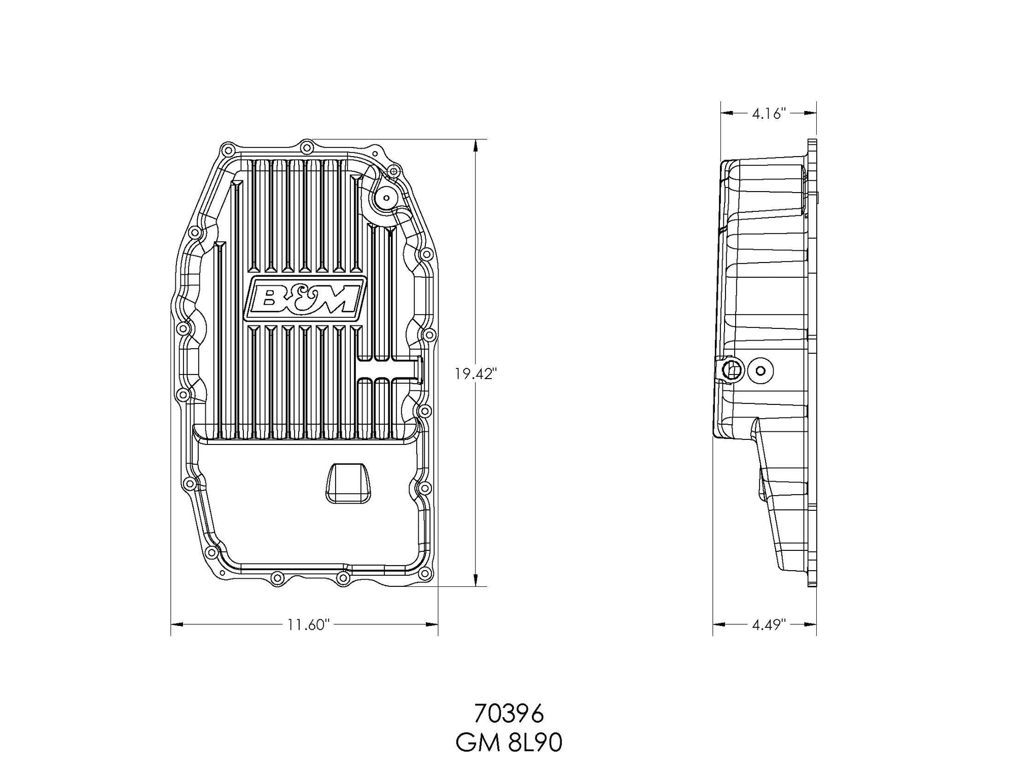 Hi-Tek B&M 70396 Deep Transmission Oil Pan