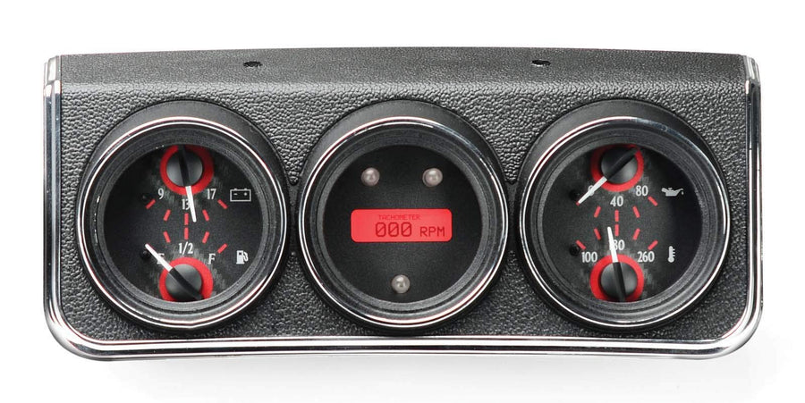 Dakota Digital VHX-67C-CAC-C-R Gauge System Compatible with 1967 Chevy Camaro/Firebird with Console Gauge Kit Carbon Fiber Red Backlighting
