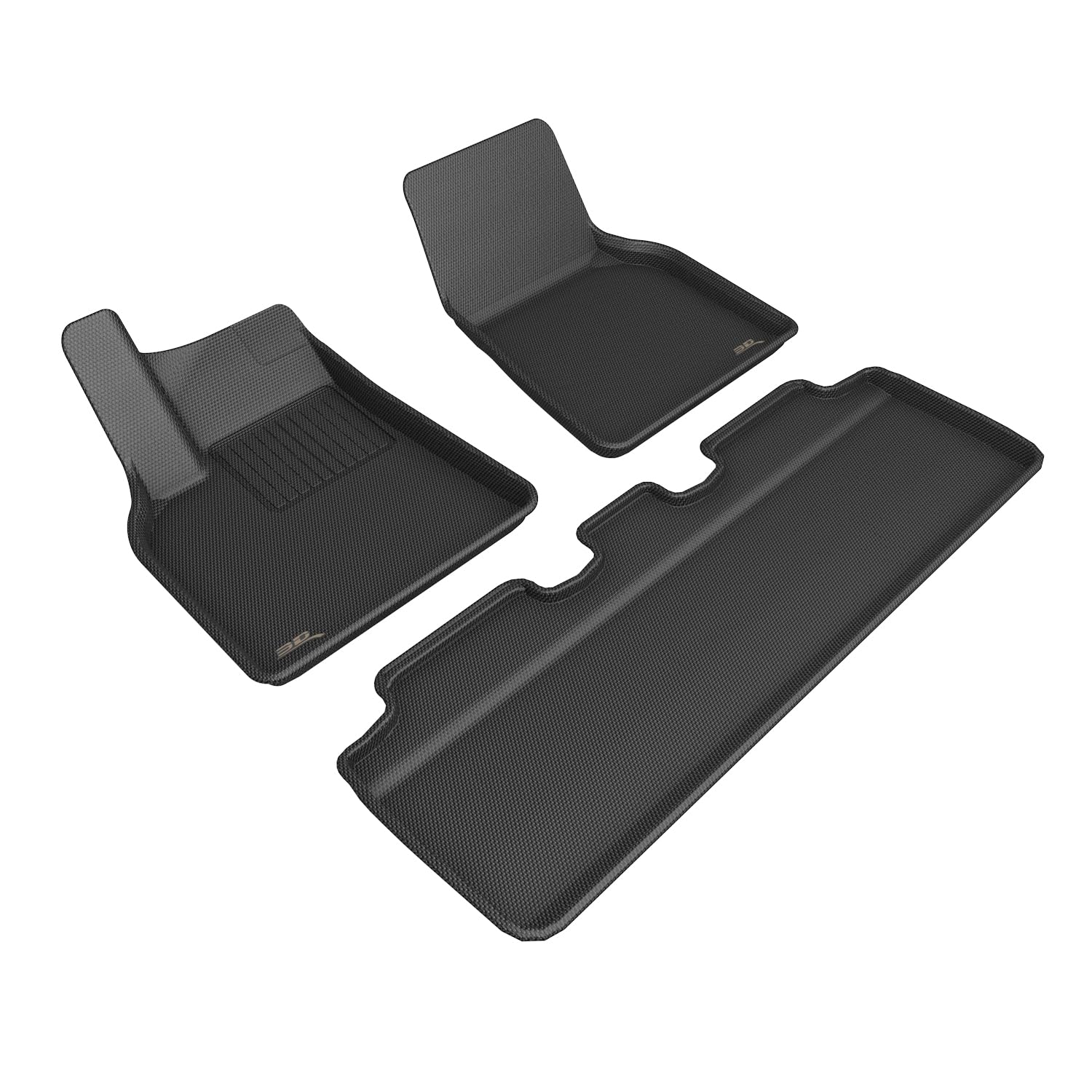 3D MAXpider Kagu Custom Fit Floor Mat (Black) Compatible with Tesla Model Y 5-Seat 2021-2025 - Full Set