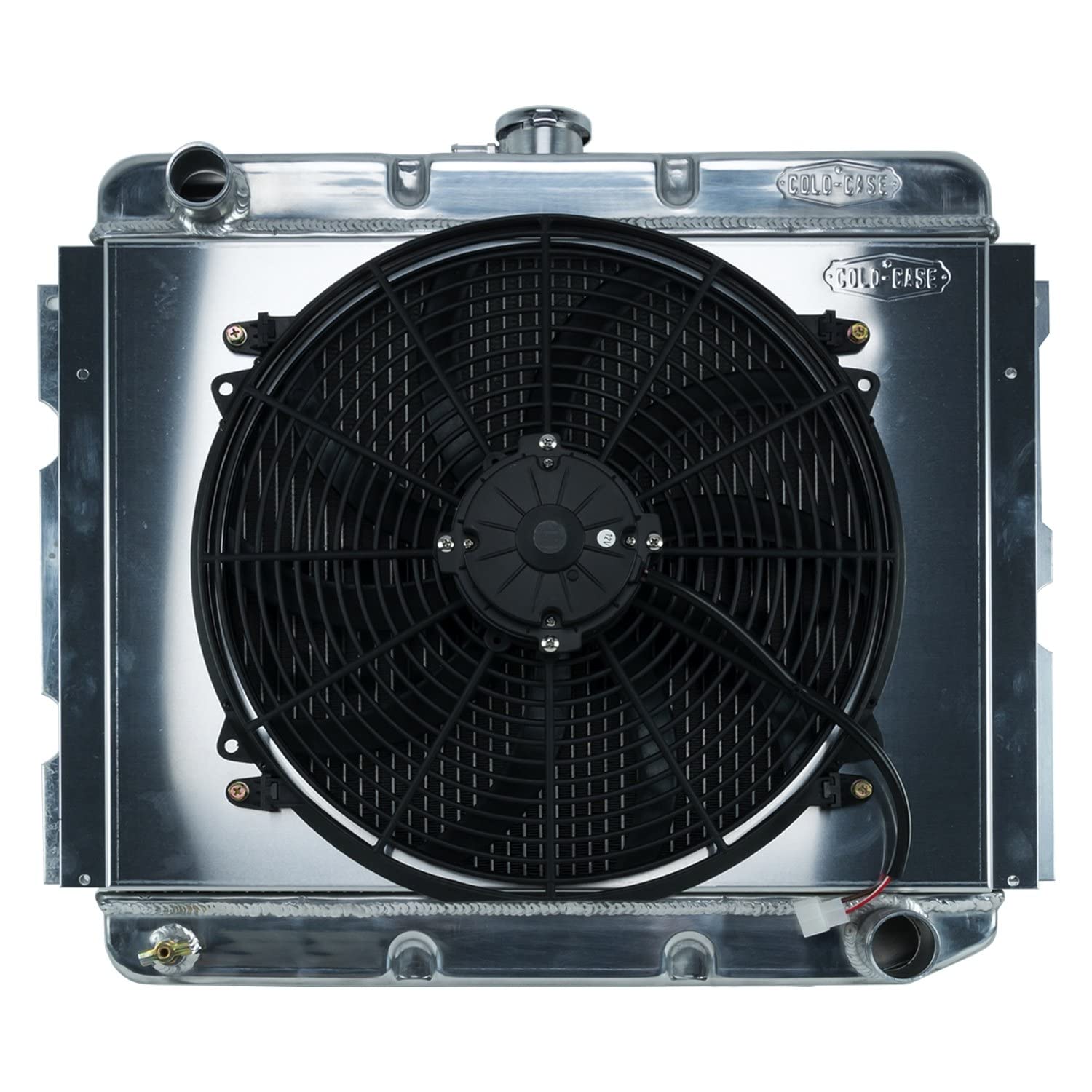 BB Aluminum Performance Radiator And 16 Inch Fan Kit 68-73 MT 16x22.75 Inch Cold Case Radiators B,C,E Body