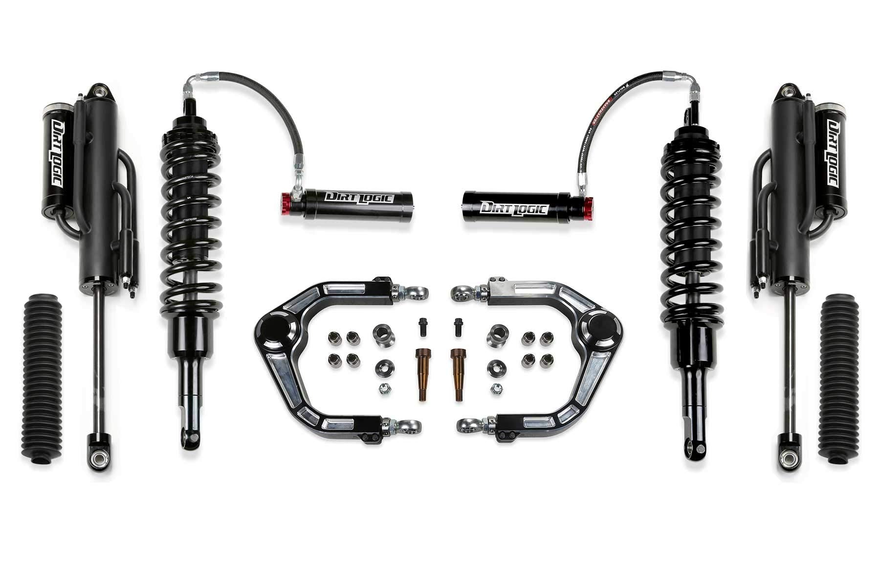 Fabtech Uniball K2343DL Control Arm Lift System 0-2 in. Lift Aluminum Incl. Upper Control Arm Front Dirt Logic 3.0 Resi Coilovers And Rear Dirt Logic 3.0 Bypass Shocks Uniball Control Arm Lift System