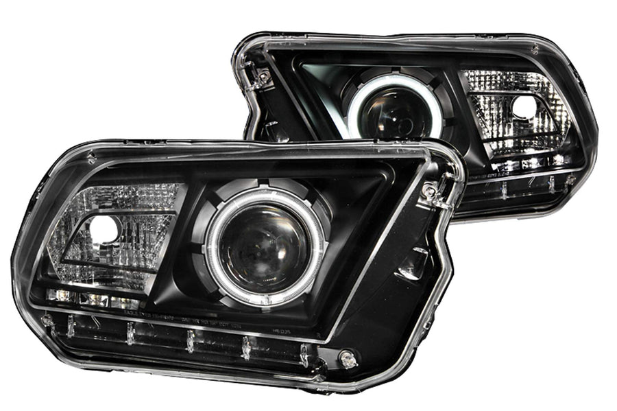 Black Clear AnzoUSA Projector Halo Headlight for Ford Mustang - (Sold in Pairs)