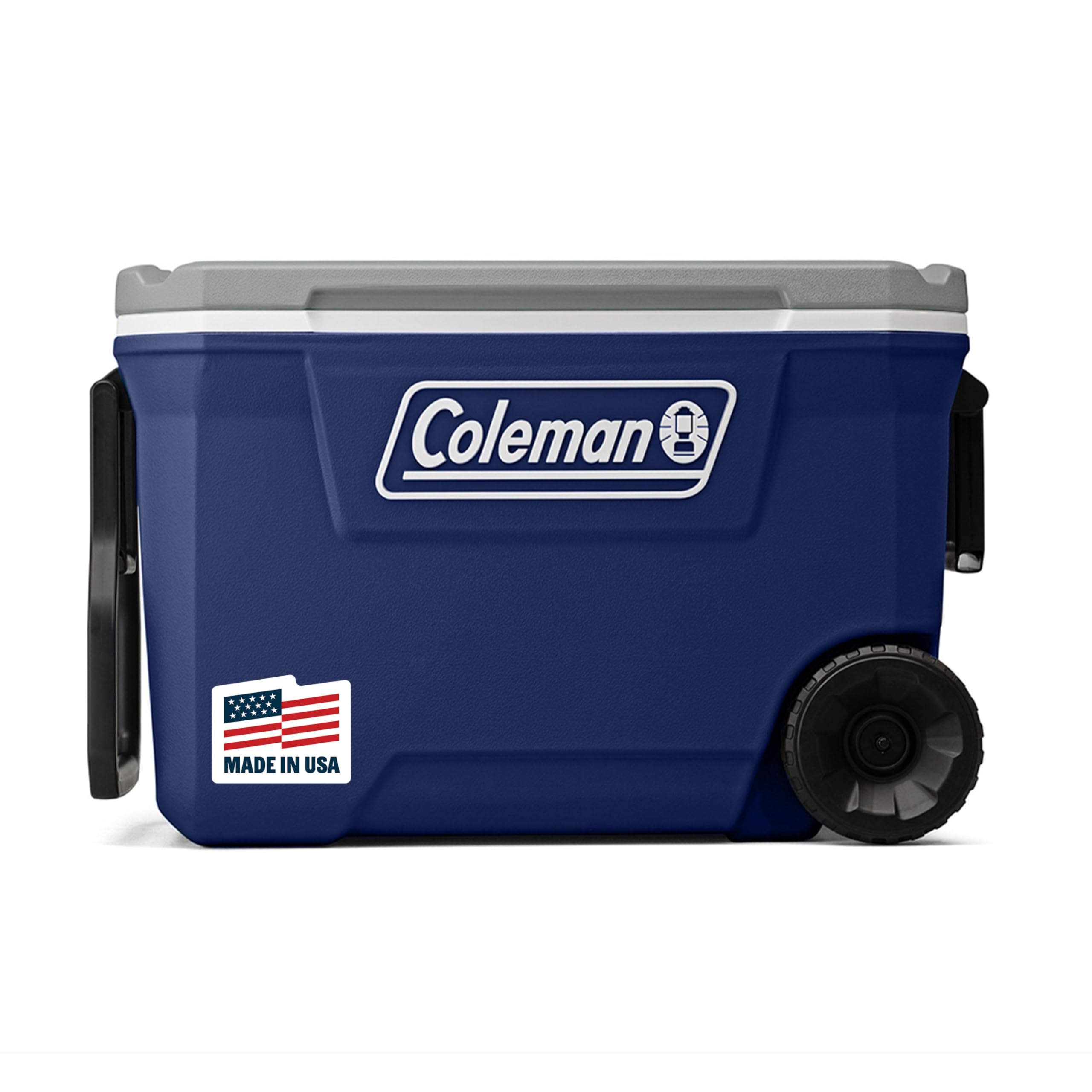 Coleman Insulated Classic Series Portable Rolling Cooler with Wheels, Leak-Resistant Outdoor Hard Cooler Keeps Ice up to 5 Days, 62-Quart