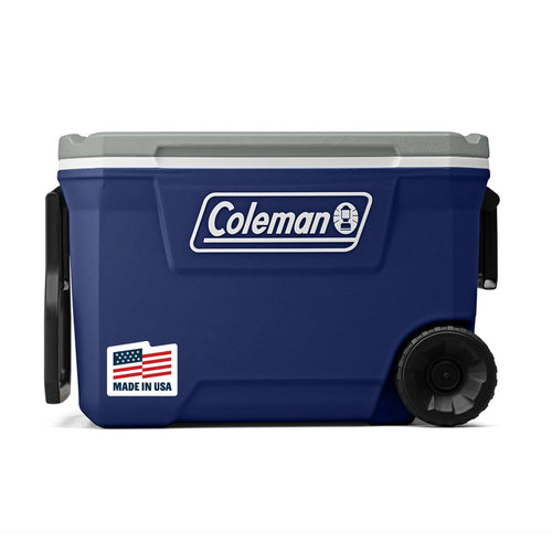 Coleman Insulated Classic Series Portable Rolling Cooler with Wheels, Leak-Resistant Outdoor Hard Cooler Keeps Ice up to 5 Days, 62-Quart