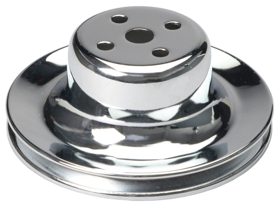 Trans-Dapt 8300 Performance Water Pump Pulley Upper 6 1/8 in. Dia. 2 3/8 in. Depth Single Groove OEM Style Chrome Plated Steel Water Pump Pulley